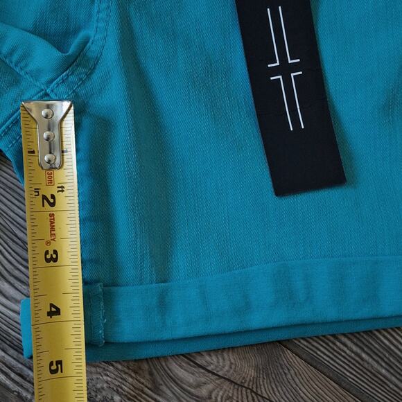 Liverpool Jeans Co VICKIE Mid Rise Shorts Women's 6/28 Turquoise Stretch Denim - Picture 8 of 11